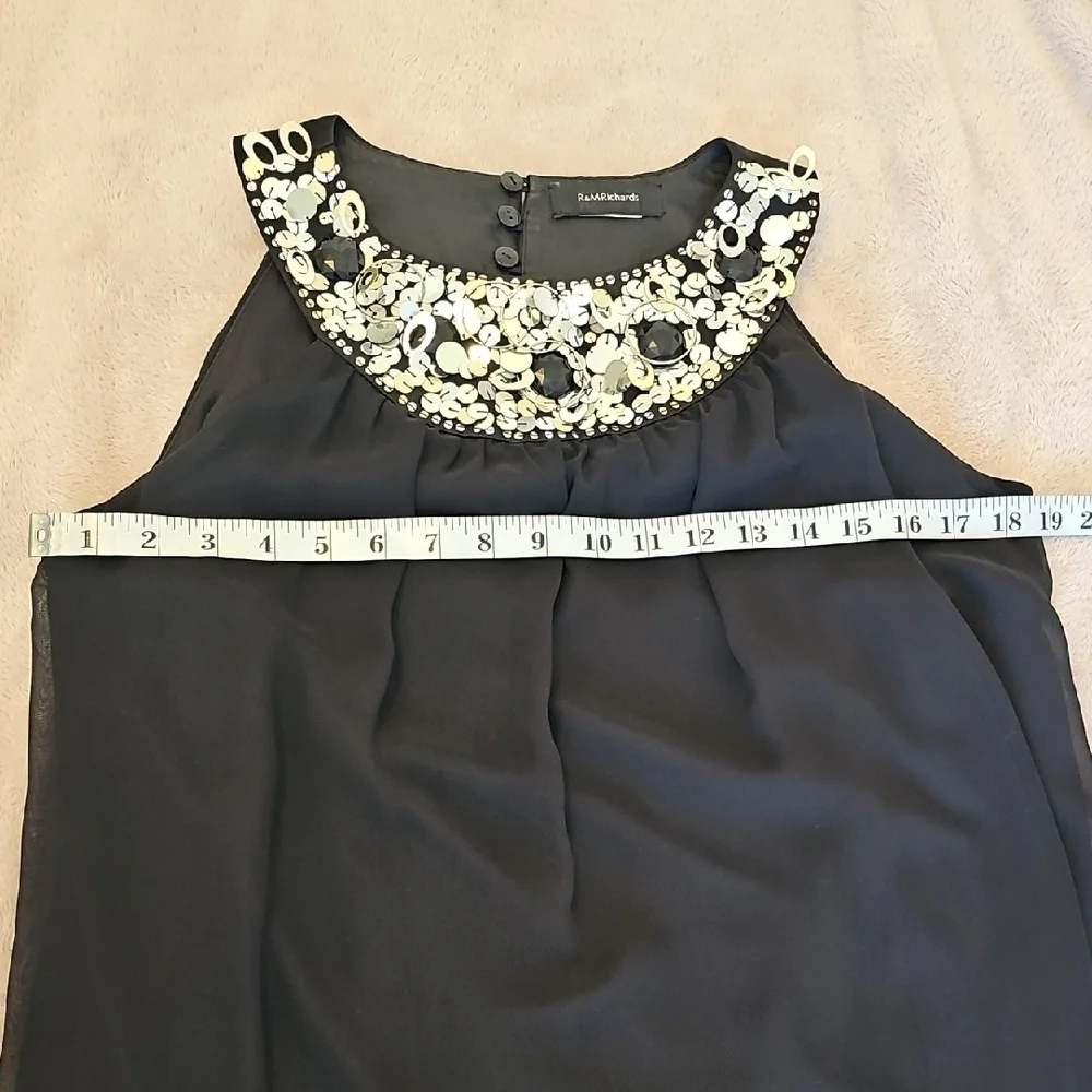 R&M Richards Black Midi Dress Size M - Picture 6 of 9